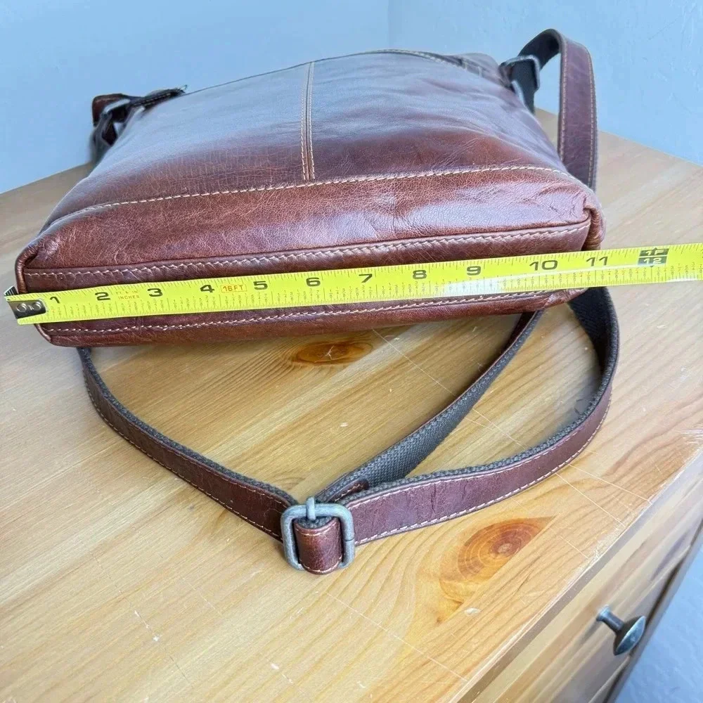 JACK GEORGES Voyager Brown Leather Crossbody Bag